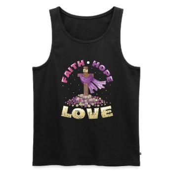 Faith, Hope, Love Church, Religion - Men's Premium Organic Tank Top - black - Front - AI Model Male 178 light (178cm)