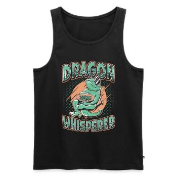 Bearded dragon whisperer, reptile lover - Men's Premium Organic Tank Top - black - Front - AI Model Male 178 light (178cm)