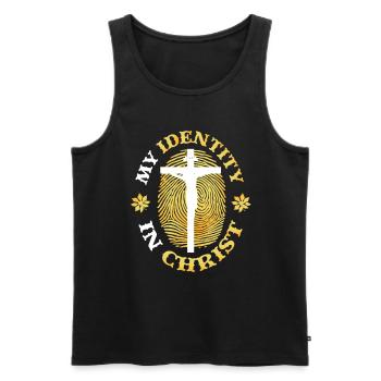 My Identity In Christ, Christianity - Men's Premium Organic Tank Top - black - Front - Michal (187cm)