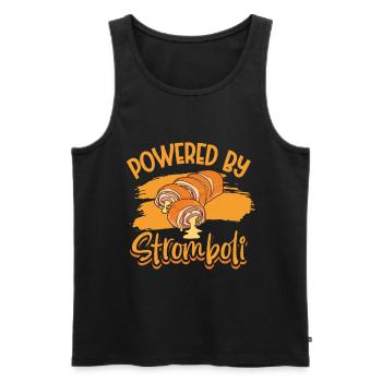 Powered by Stromboli - Männer Premium Bio Tank Top - Schwarz - Vorne - AI Model Male 178 light (178cm)