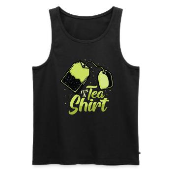 Amateur de thé - c’est une chemise de thé - Débardeur bio Premium Homme - noir - Devant - Michal (187cm)