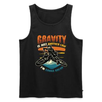 Mountain Bike Dirt Jumping - Men's Premium Organic Tank Top - black - Front - AI Model Male 178 light (178cm)