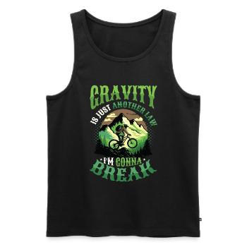 Mountain Bike Dirt Jumping - Men's Premium Organic Tank Top - black - Front - AI Model Male 178 light (178cm)