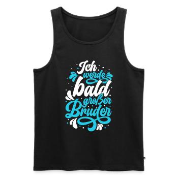 Ich werde bald großer Bruder - Männer Premium Bio Tank Top - Schwarz - Vorne - Michal (187cm)