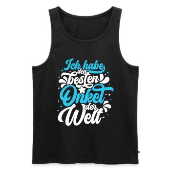 Ich habe den besten Onkel der Welt - bester Onkel - Männer Premium Bio Tank Top - Schwarz - Vorne - AI Model Male 178 light (178cm)