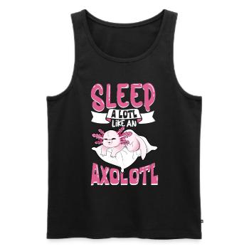 Sleep a lotl like an Axolotl - Men's Premium Organic Tank Top - black - Front - Michal (187cm)