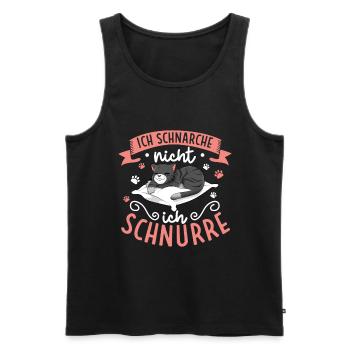 Ich schnarche nicht ich schnurre - Männer Premium Bio Tank Top - Schwarz - Vorne - Michal (187cm)