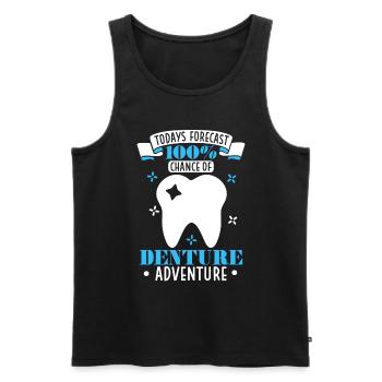 100% de chance d’une aventure dentaire - Débardeur bio Premium Homme - noir - Devant - AI Model Male 178 light (178cm)