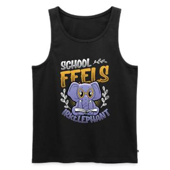 L’école se sent Irrelephant, anti-école - Débardeur bio Premium Homme - noir - Devant - Michal (187cm)