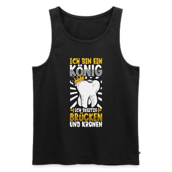 Ich bin ein König - Zahnpflege - Männer Premium Bio Tank Top - Schwarz - Vorne - AI Model Male 178 light (178cm)