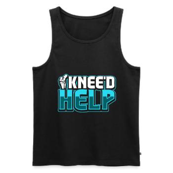 I kneed help - Knie OP - Männer Premium Bio Tank Top - Schwarz - Vorne - Michal (187cm)