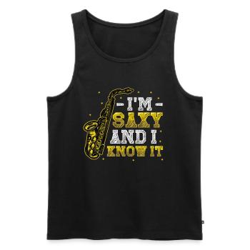 Ich Bin Saxy Und Ich Weiß Es - Saxophon - Männer Premium Bio Tank Top - Schwarz - Vorne - Michal (187cm)