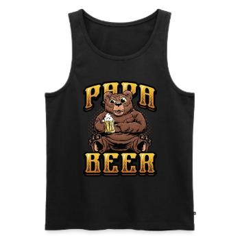 Daddy beer, teddy bear drinks beer - Men's Premium Organic Tank Top - black - Front - Michal (187cm)