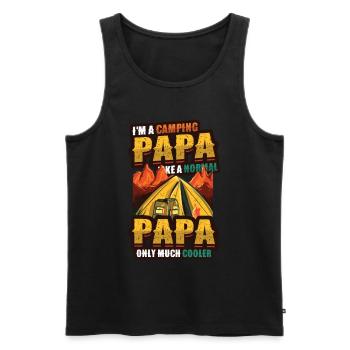 Camping Papa, campfire - Men's Premium Organic Tank Top - black - Front - Michal (187cm)