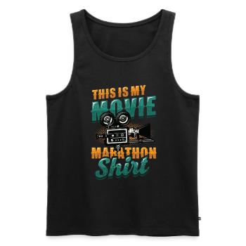 This is my movie marathon shirt - Men's Premium Organic Tank Top - black - Front - AI Model Male 178 light (178cm)