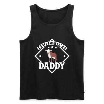 Hereford Daddy - Bœuf Hereford - Débardeur bio Premium Homme - noir - Devant - AI Model Male 178 light (178cm)