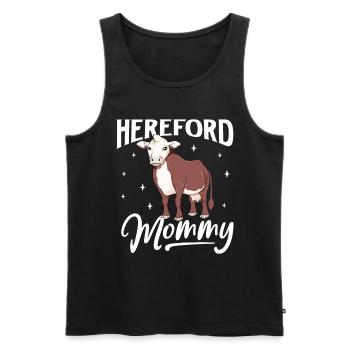 Hereford Mommy - Hereford Rind - Männer Premium Bio Tank Top - Schwarz - Vorne - Michal (187cm)