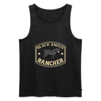 Bœuf Aberdeen Angus - Black Angus Rancher - Débardeur bio Premium Homme - noir - Devant - AI Model Male 178 light (178cm)