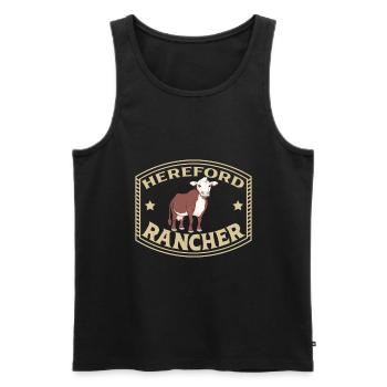 Hereford Rind - Hereford Rancher - Männer Premium Bio Tank Top - Schwarz - Vorne - Michal (187cm)