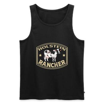 Holstein-Friesian Rind - Holstein Rancher - Männer Premium Bio Tank Top - Schwarz - Vorne - AI Model Male 178 light (178cm)