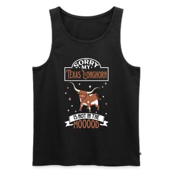 Not in the mood - Texas Longhorn - Men's Premium Organic Tank Top - black - Front - Michal (187cm)