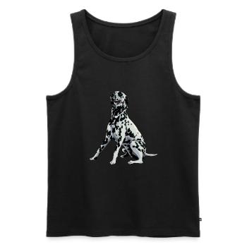 Dessin de chien - Dalmatien - Débardeur bio Premium Homme - noir - Devant - AI Model Male 178 light (178cm)