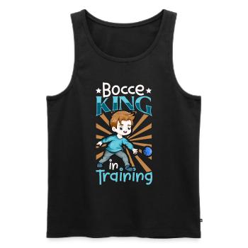 Bocce King in Training - Boccia - Men's Premium Organic Tank Top - black - Front - Michal (187cm)