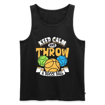 Keep Calm and Throw a Bocce Ball - Boccia - Men's Premium Organic Tank Top - black - Front - Michal (187cm)