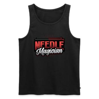 Needle magician, acupuncturist - Men's Premium Organic Tank Top - black - Front - AI Model Male 178 light (178cm)