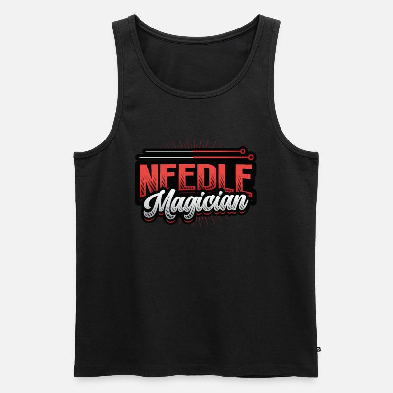 Nadelzauberer, Akupunkteur - Männer Premium Bio Tank Top - Schwarz