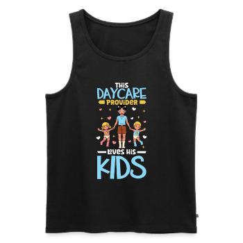 Children in day care - Childminder - Men's Premium Organic Tank Top - black - Front - Michal (187cm)