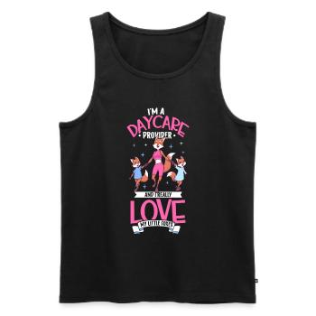 I really love my little foxes - Tagesmutter - Männer Premium Bio Tank Top - Schwarz - Vorne - Michal (187cm)