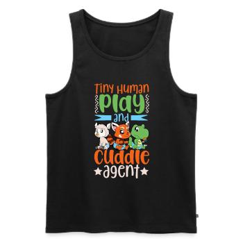 Game and cuddle agent - babysitter - Men's Premium Organic Tank Top - black - Front - AI Model Male 178 light (178cm)
