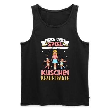 -people play and cuddle officer - Men's Premium Organic Tank Top - black - Front - AI Model Male 178 light (178cm)