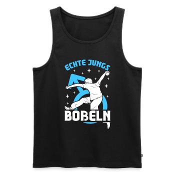 Echte Jungs Boßeln - Männer Premium Bio Tank Top - Schwarz - Vorne - Michal (187cm)