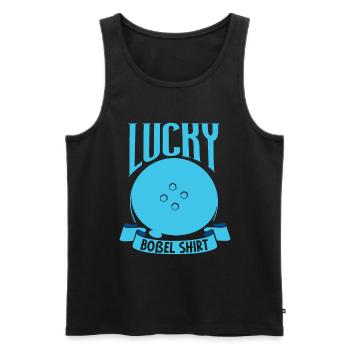 Bosseln - Lucky Boßel - Männer Premium Bio Tank Top - Schwarz - Vorne - Michal (187cm)