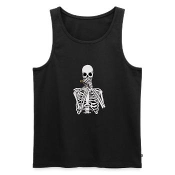 Skeleton plays harmonica - Men's Premium Organic Tank Top - black - Front - Michal (187cm)