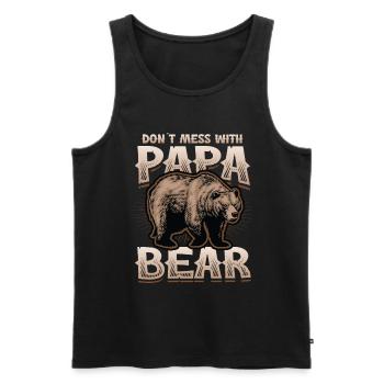 Don't mess with dad - Men's Premium Organic Tank Top - black - Front - Michal (187cm)