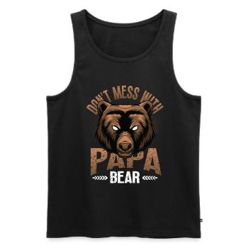 Ne plaisante pas avec papa - Débardeur bio Premium Homme - noir - Devant - Michal (187cm)