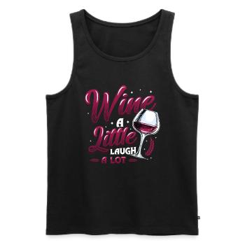 Vin Un peu rire beaucoup, amateur de vin - Débardeur bio Premium Homme - noir - Devant - Michal (187cm)