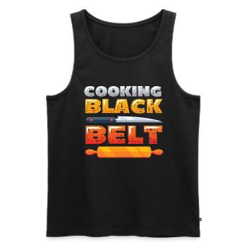 Cooking, Black Belt, Chef - Men's Premium Organic Tank Top - black - Front - Michal (187cm)