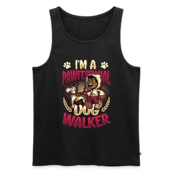 Dog walking - I'm a Pawfessional Dog - Men's Premium Organic Tank Top - black - Front - AI Model Male 178 light (178cm)