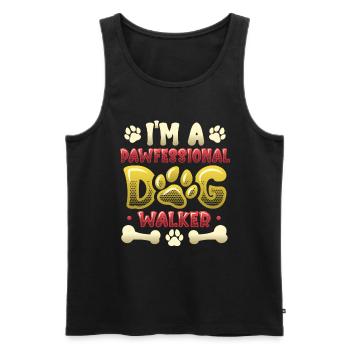 Dog walking - I'm a Pawfessional Dog - Men's Premium Organic Tank Top - black - Front - AI Model Male 178 light (178cm)