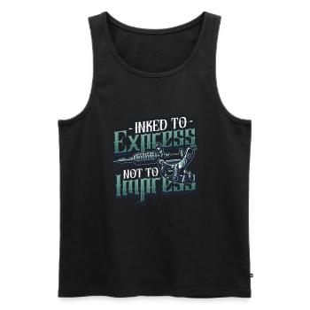 Inked To Express, Not To Impress Tattoo - Männer Premium Bio Tank Top - Schwarz - Vorne - Michal (187cm)