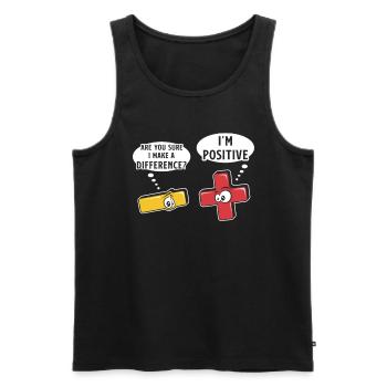 Minus- Und Pluszeichen, Mathe-Wortspiel - Männer Premium Bio Tank Top - Schwarz - Vorne - Michal (187cm)