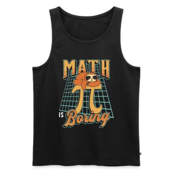 Math is boring, sloth sleeps on pi - Men's Premium Organic Tank Top - black - Front - Michal (187cm)