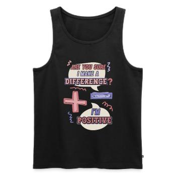 Minus- Und Pluszeichen, Mathe-Wortspiel - Männer Premium Bio Tank Top - Schwarz - Vorne - Michal (187cm)