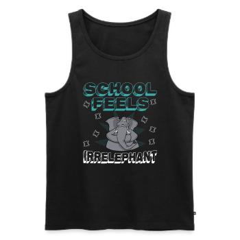 L’école se sent Irrelephant, anti-école - Débardeur bio Premium Homme - noir - Devant - Michal (187cm)