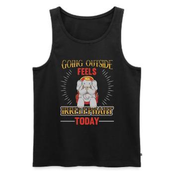 Nach Draußen Zu Gehen, Fühlt Sich Heute Faul An - Männer Premium Bio Tank Top - Schwarz - Vorne - Michal (187cm)