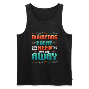 Dividend, every day they keep the day job away - Men's Premium Organic Tank Top - black - Front - Michal (187cm)